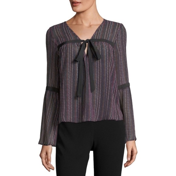 BCBGeneration Black Pumice Sheer‎ Blouse XS NWT - Picture 1 of 10